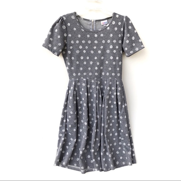 LuLaRoe Dresses & Skirts - Lularoe Amelia Polka Dot Gray White Unicorn S